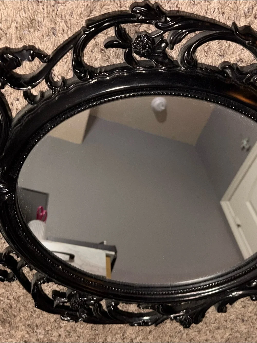 Better Homes And Gardens Black Ornate Oval Mirror